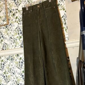 J. Crew Wide Leg Green Corduroy